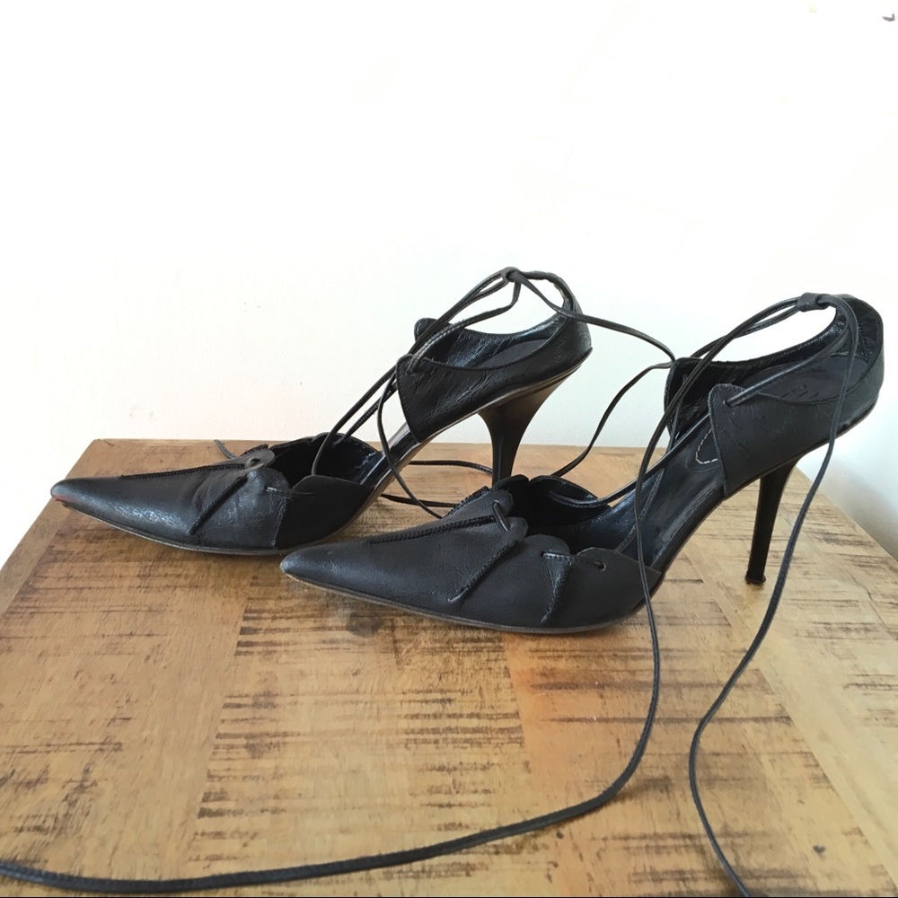 IXOS Black Ankle Tie Pumps 9